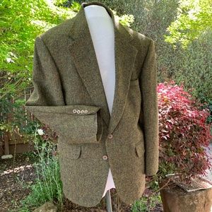 Vintage Harris Tweed Green Sport Coat / Blazer 42S